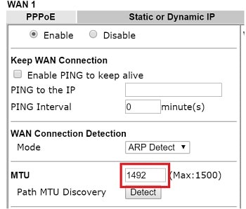 a screenshot of DrayOS WAN Internet Access